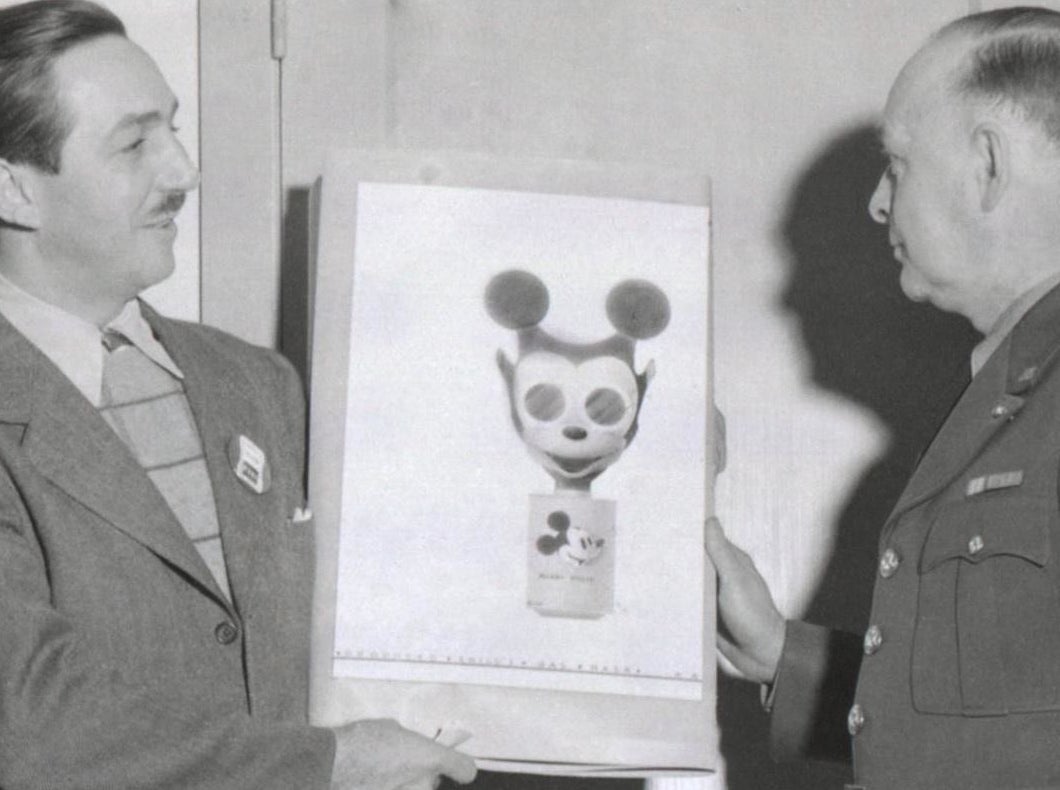 gas mask in the shape of mickey's face