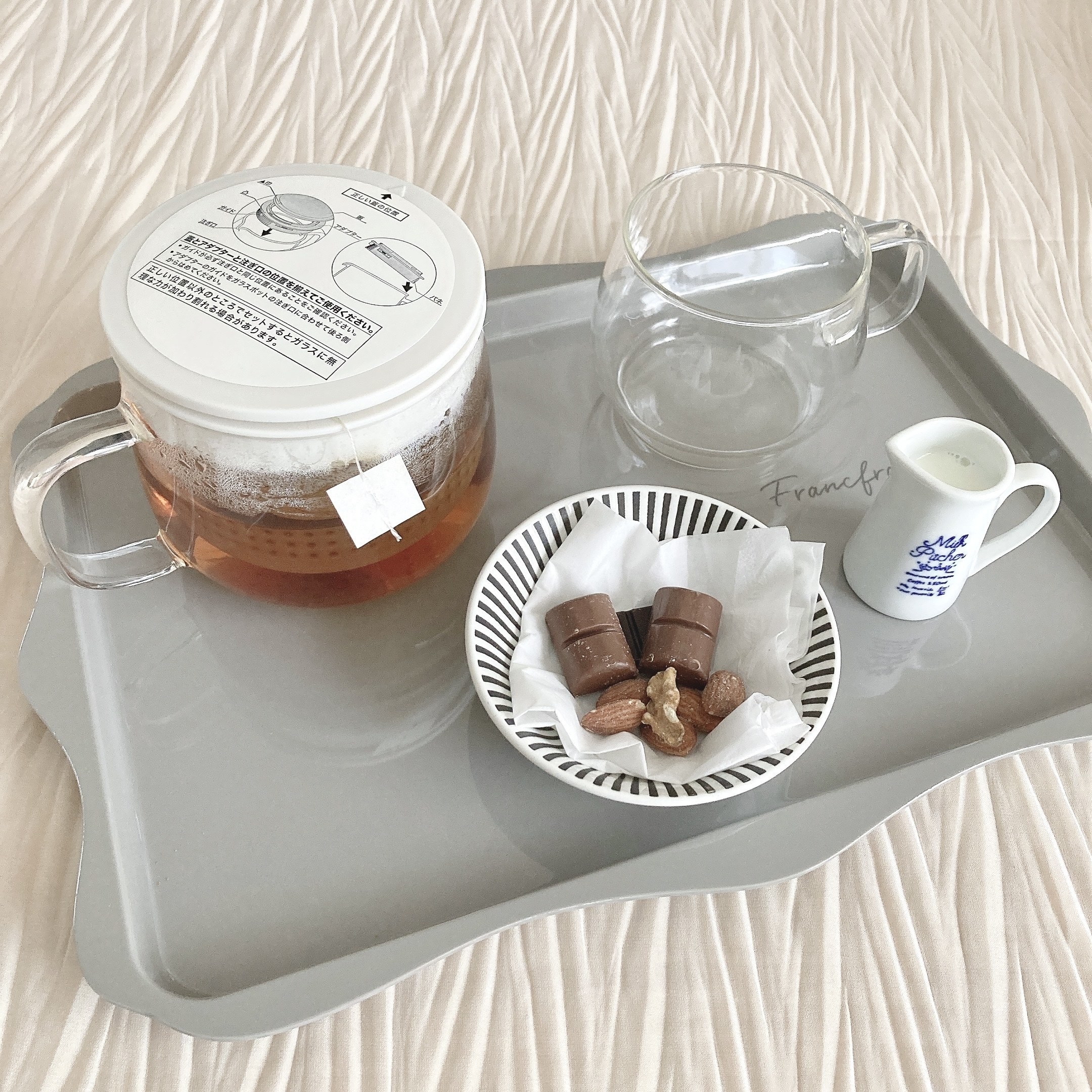 Francfranc（フランフラン）のオススメのキッチングッズ「フリル メラミントレー グレー」