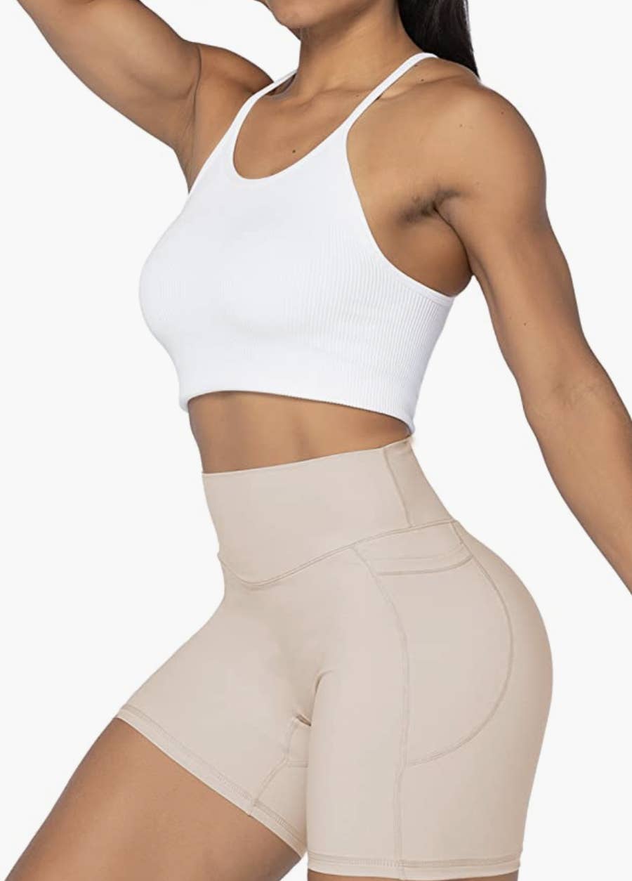 Sunzel 2 Piece Matching Workout Sets Women Seamless Ribbed Yoga Outfits  Padded Crop Tank Bra High Waist Gym Leggings : : Clothing, Shoes &  Accessories