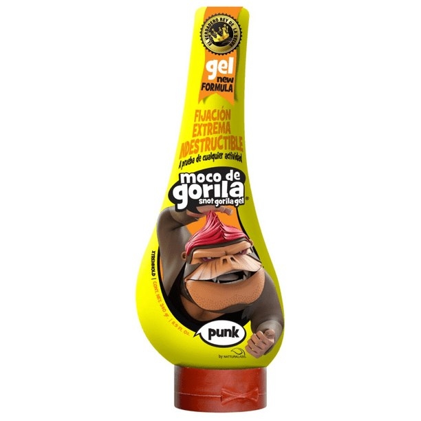 styling gel with a gorilla picture on the bottle.