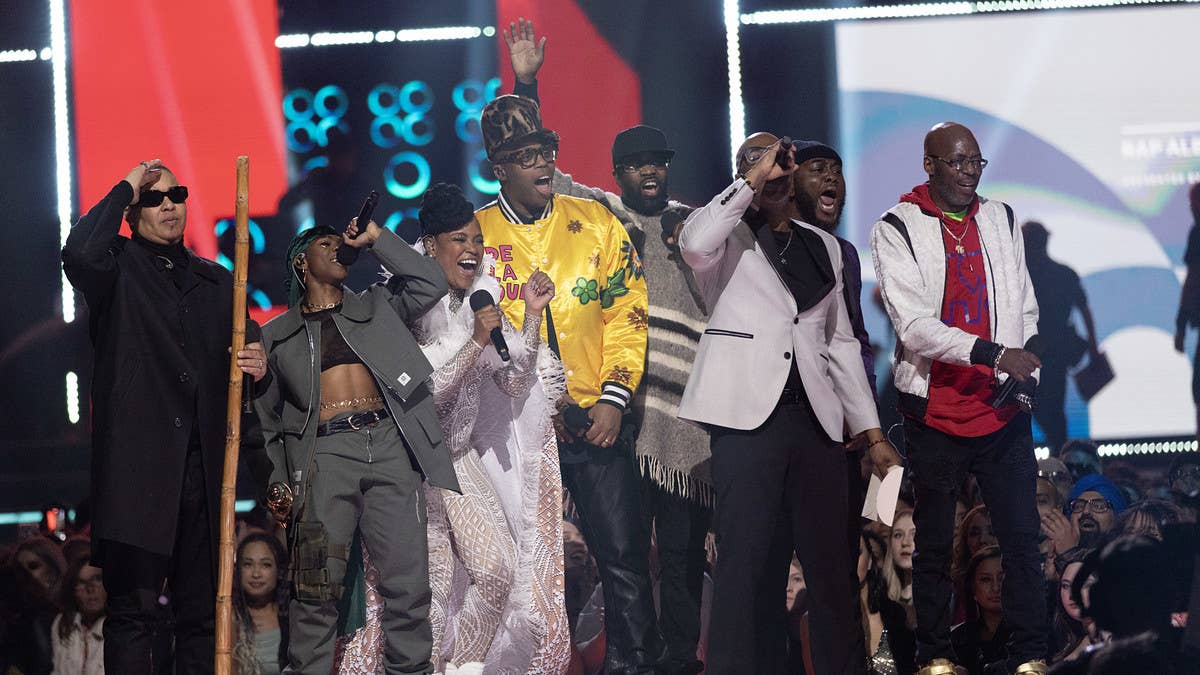 Just before announcing the Juno Award for Rap Album/EP of the Year, rappers Haviah Mighty and Kardinal Offishall took the stage to pay homage to hip-hop's 50th