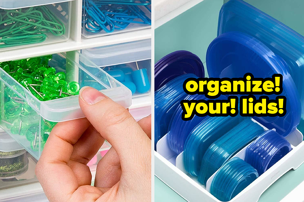 a drawer organizer and a lid organizer