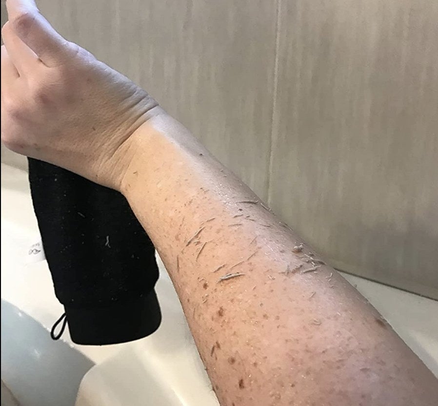 a reviewer photo of someone's arm after using the mitt