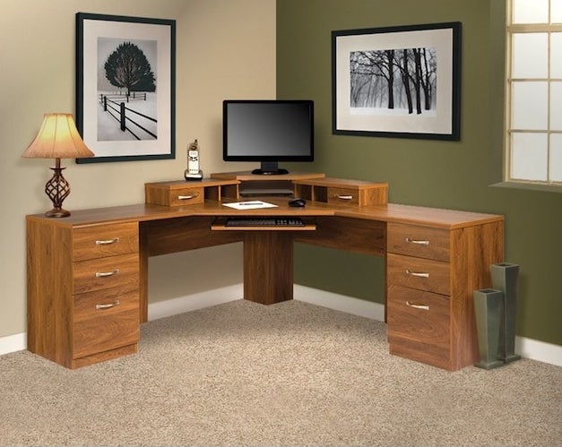Image of brown office desk