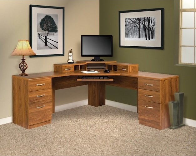 Image of brown office desk