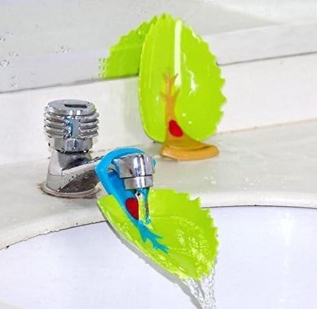 the leaf faucet extender on a faucet
