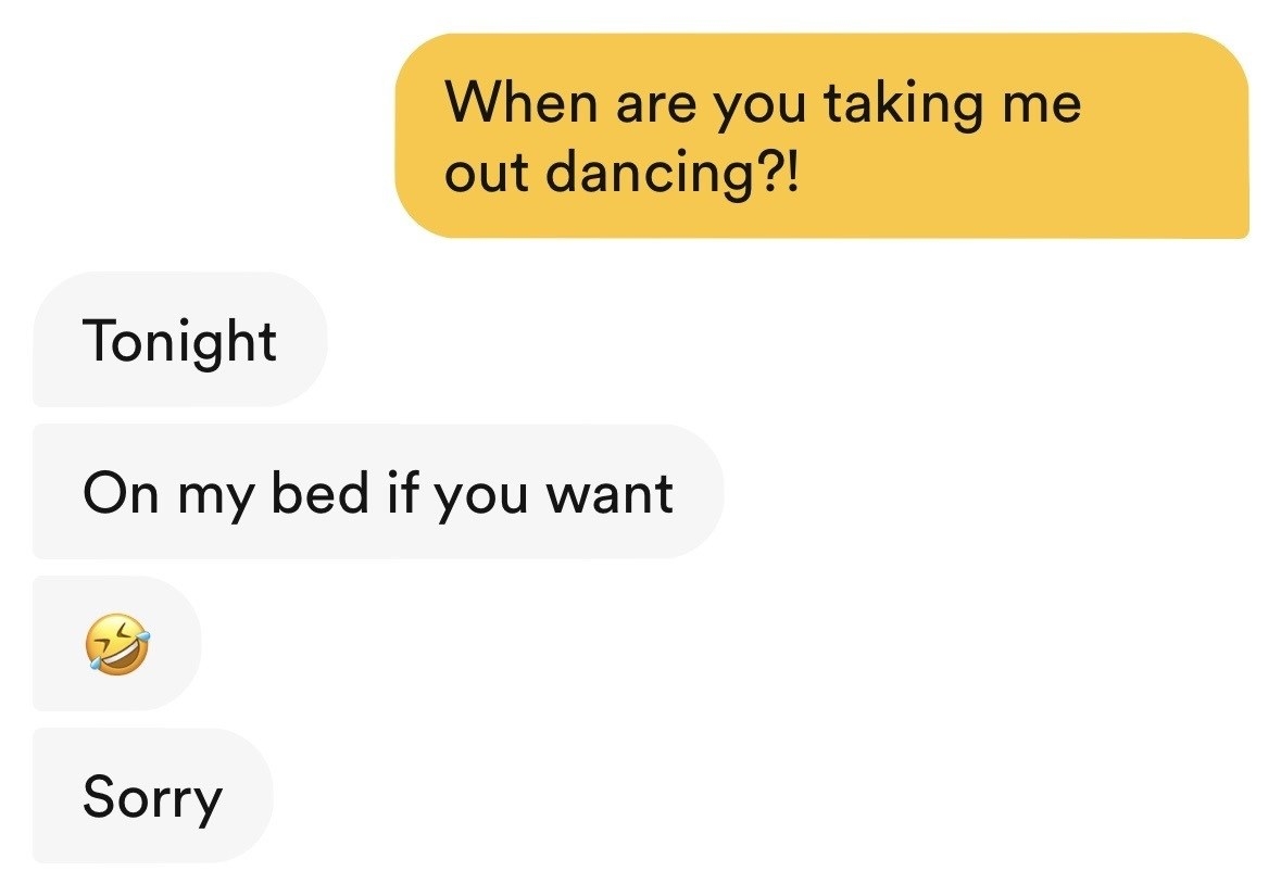 a dating app conversation
