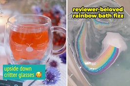 critter glass and rainbow bath fizz