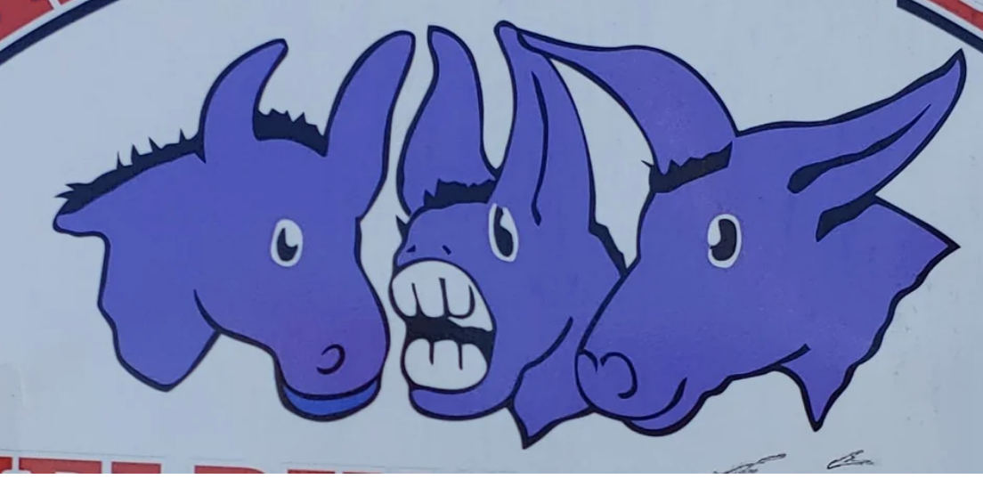 A logo of donkeys