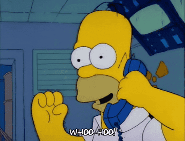 a gif of Homer Simpson yelling &quot;whoo hoo&quot;