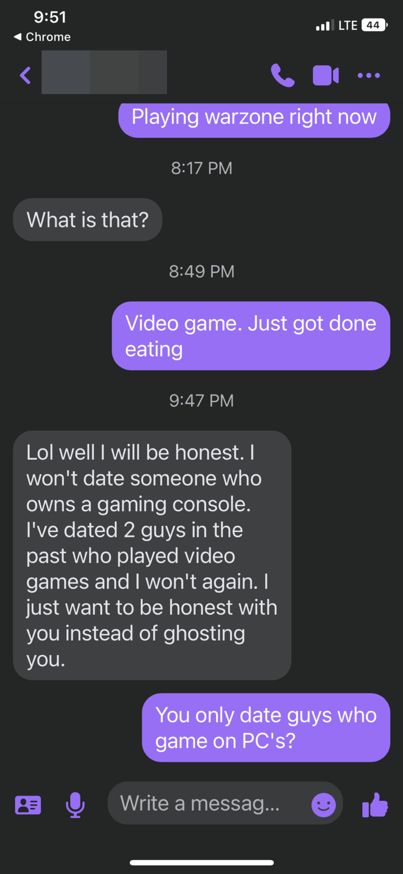 Person says they won’t date a gamer
