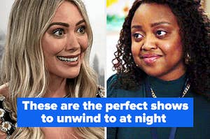 "How I Met Your Mother" and "Abbott Elementary" images with the text "These are the perfect shows to unwind to at night"