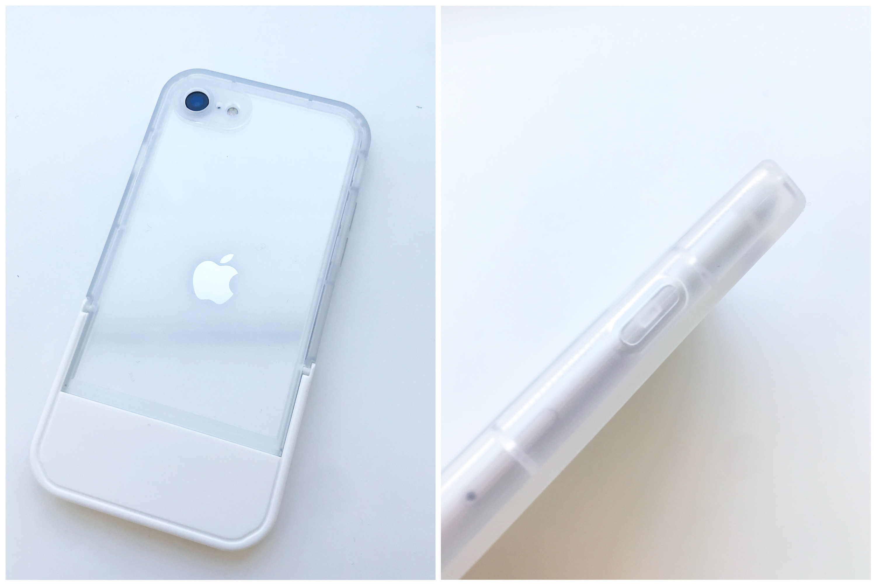 DAISO(ダイソー)の「スタンド付スマホケース(SE3、ホワイト)」