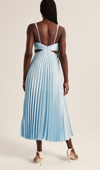 back view of the dress in blue