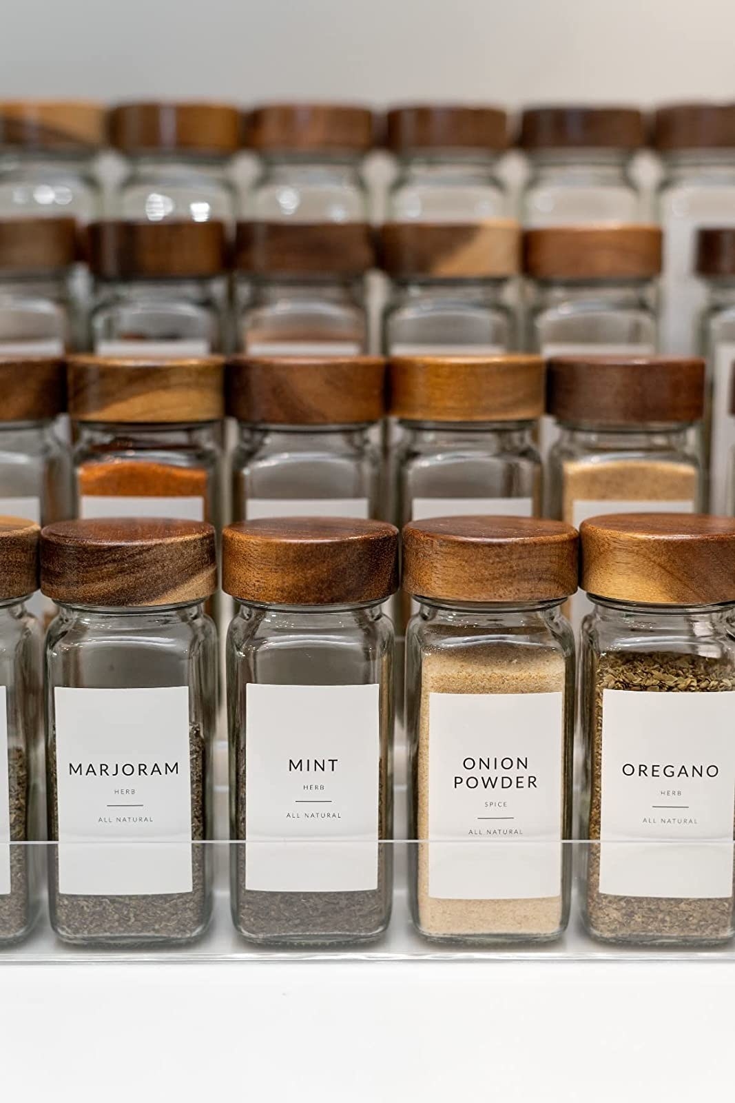 Reviewer image of spice jars with labels