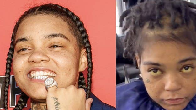 A viral video of Young M.A showed the Brooklyn native getting her locs retwisted and a shape up by her barber, leading to fans being concerned about her health.
