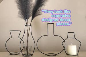the iron vases "They look like expensive designer decor pieces."