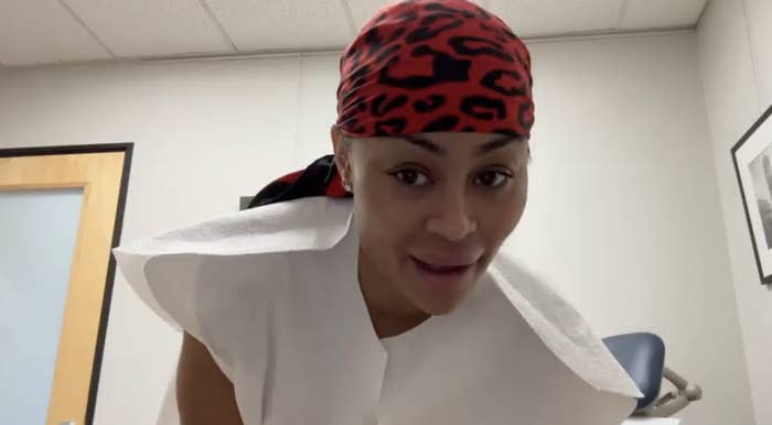 Closeup of Blac Chyna in the doctor's office