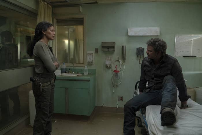 Marlene and Joel talking in &quot;The Last of Us&quot;