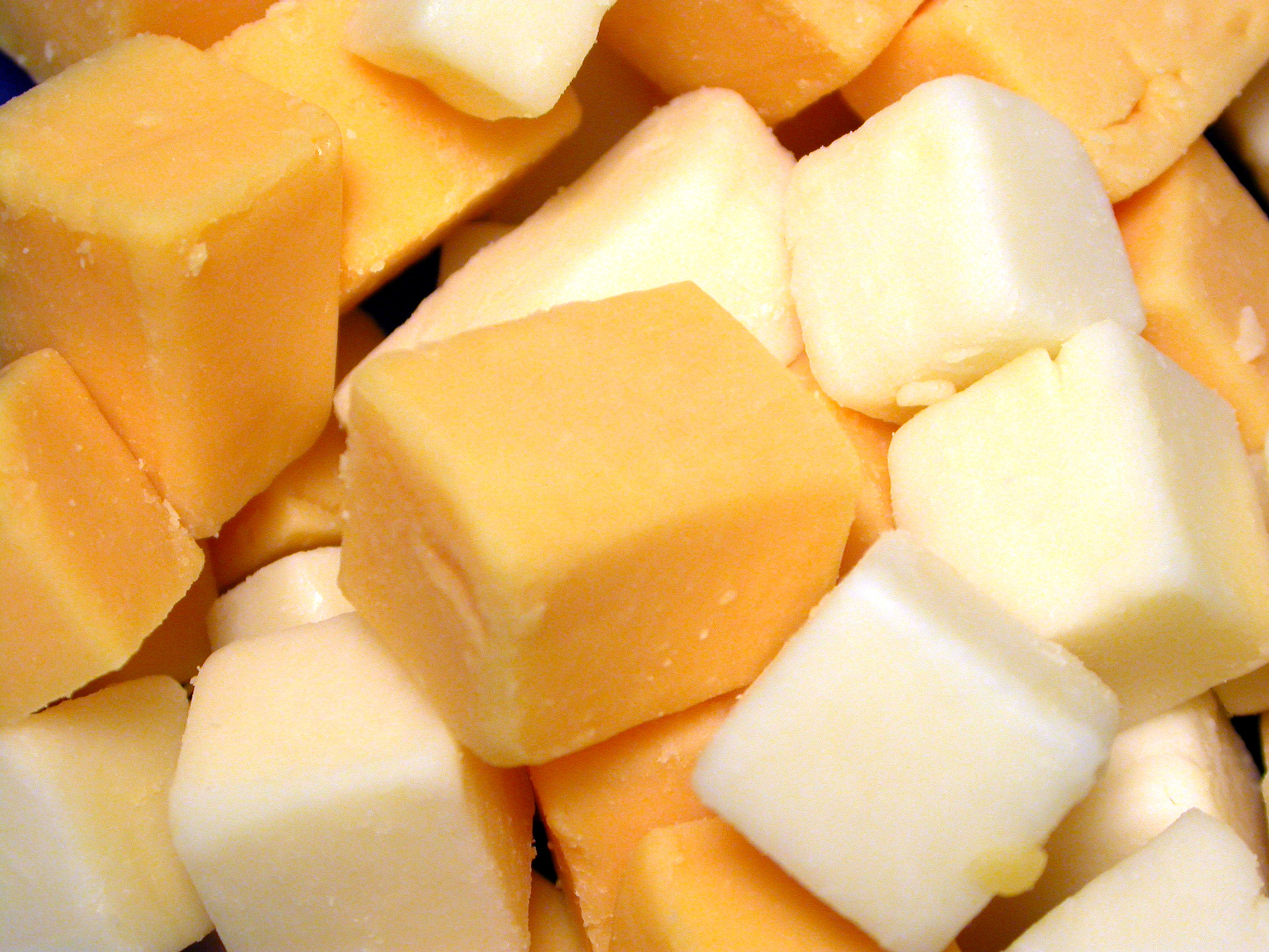 Cubes of cheese