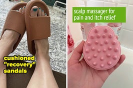 recovery sandals and scalp massager 