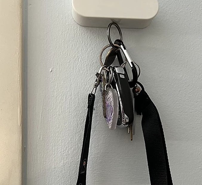 keys on a lanyard hanging from the cloud