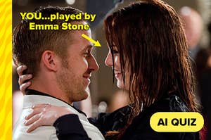 Scene from La La Land w/ Emma Stone and Ryan Gosling
