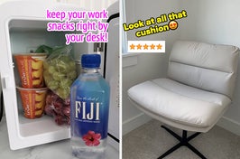 A colorful keyboard, a super cushioned chair, a deskside mini fridge, and so many other things that'll make your home office your favorite place.