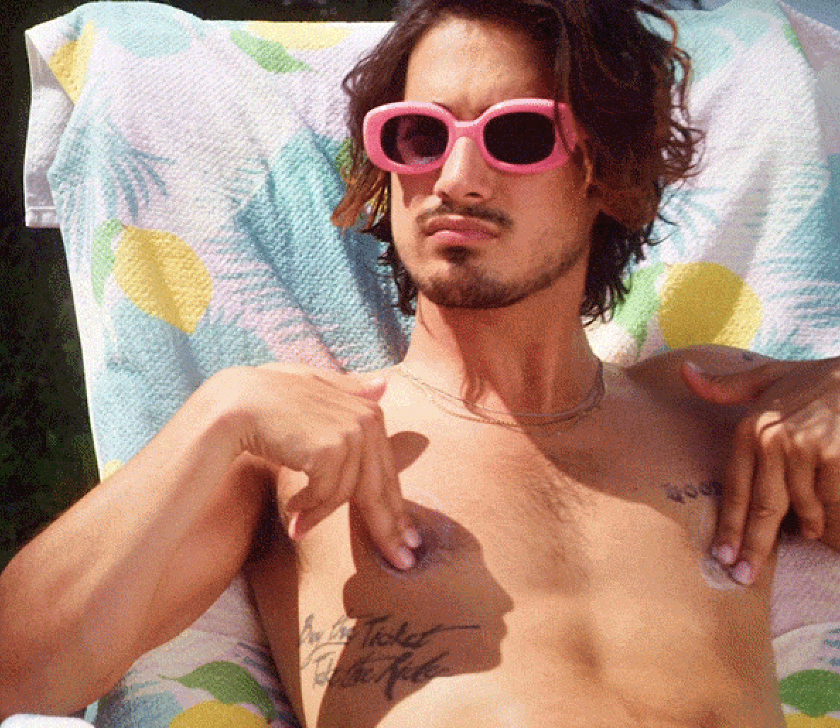 Avan Jogia applying sunscreen to his nipples in &quot;Now Apocalypse&quot;