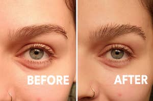 Brittany Barber before and after wearing brow gel