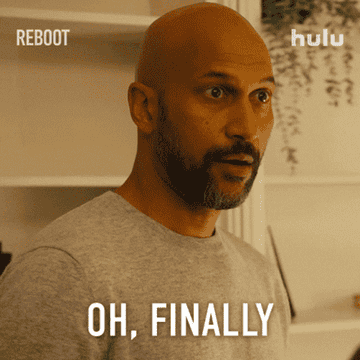 gif of character Reed Sterling on the show Reboot saying &quot;oh, finally&quot;