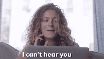 person on their computer saying, i can&#x27;t hear you