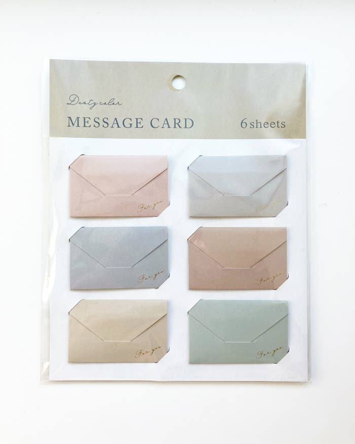 CanDo（キャンドゥ）のミニメッセージカード「封筒型メッセージカードダスティカラー」