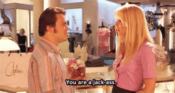 Gwyneth Paltrow and Jack Black talking and Gwyneth calls him a jackass