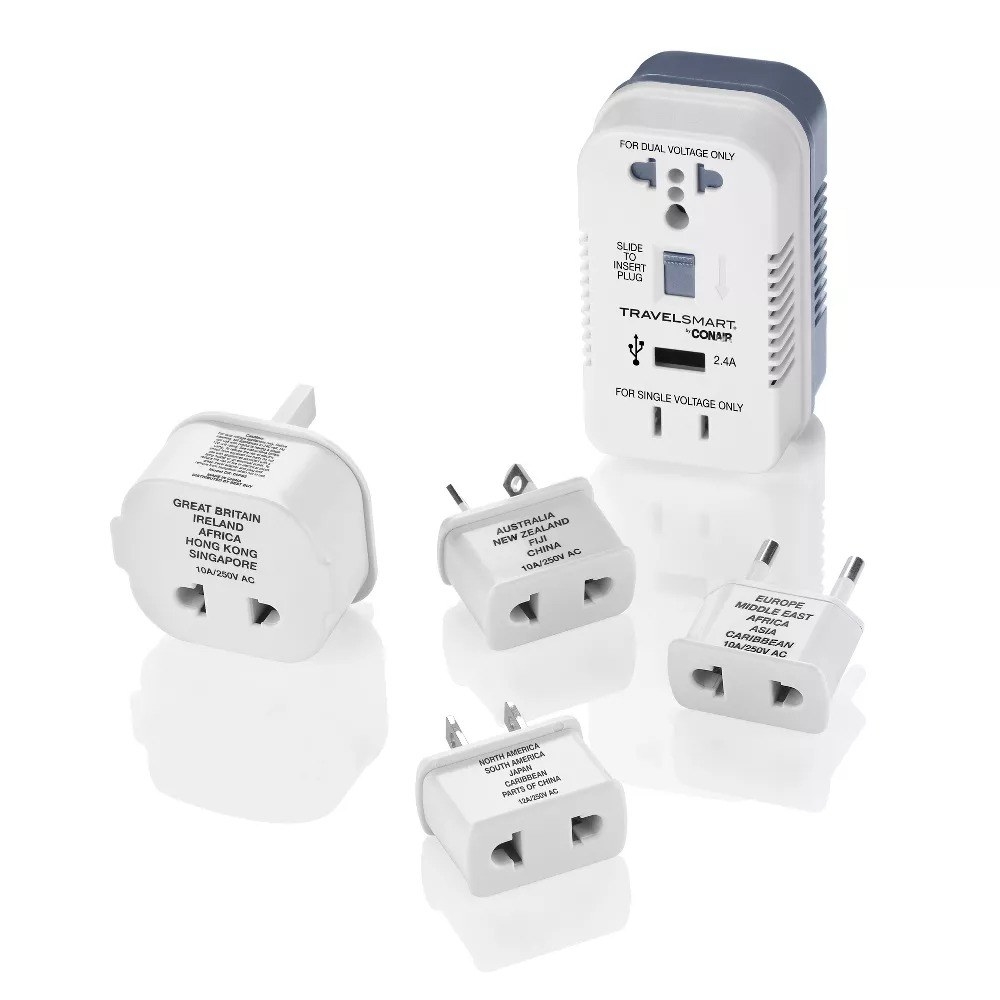 The two outlet converter set with USB port