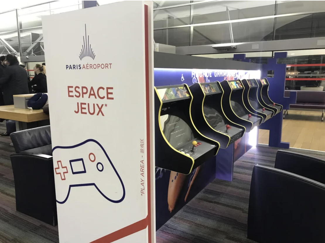 An arcade in an airport