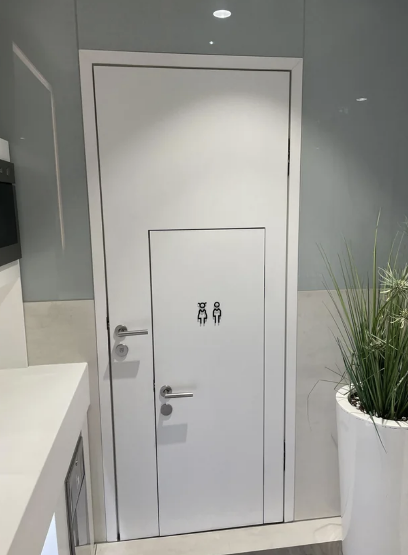 A small door for kids in a bathroom