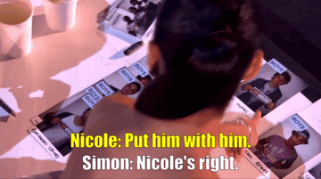The footage shows Nicole grouping the members of One Direction together, and Simon saying &quot;Nicole&#x27;s right&quot;