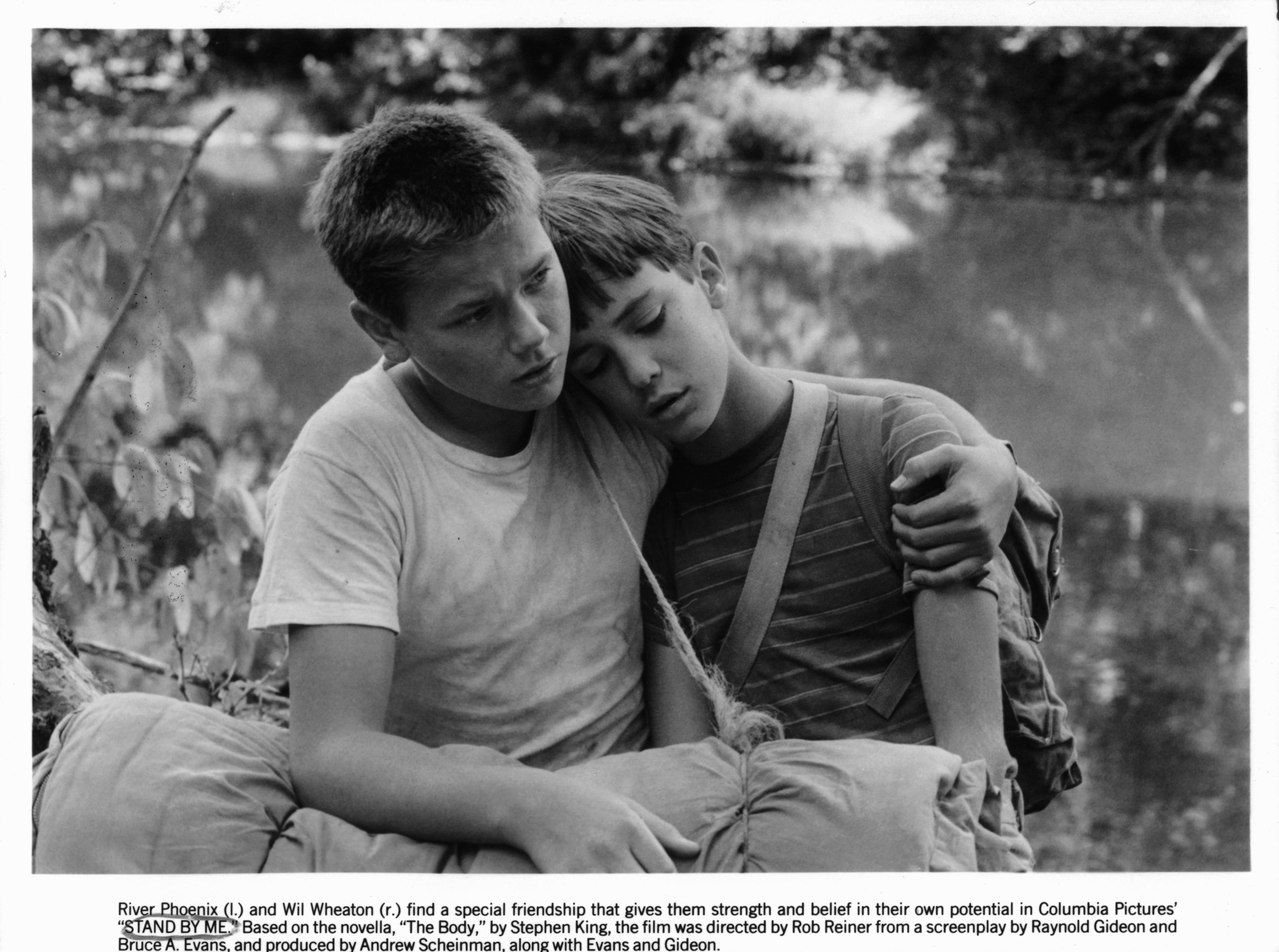 Photograph of River Phoenix and Wil in Stand By Me