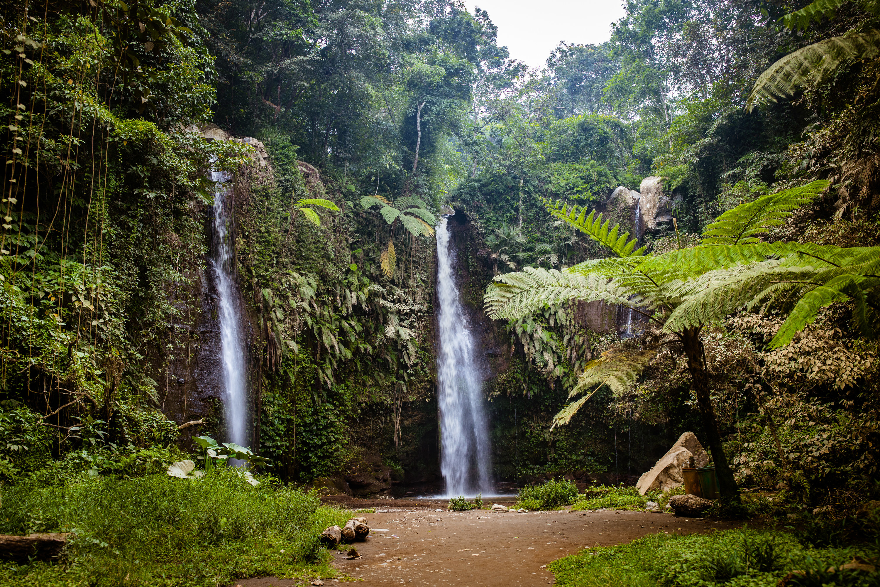 Two tropical waterfalls