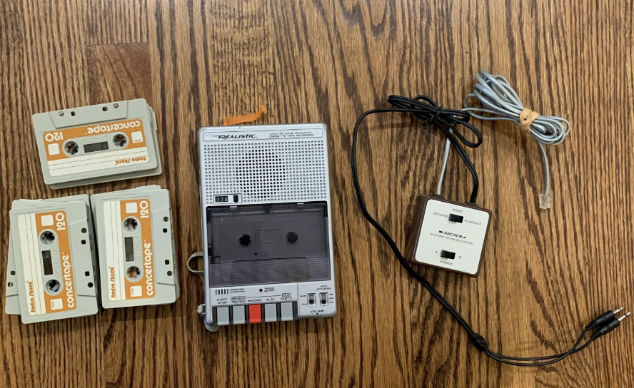 recorder and tapes laid out