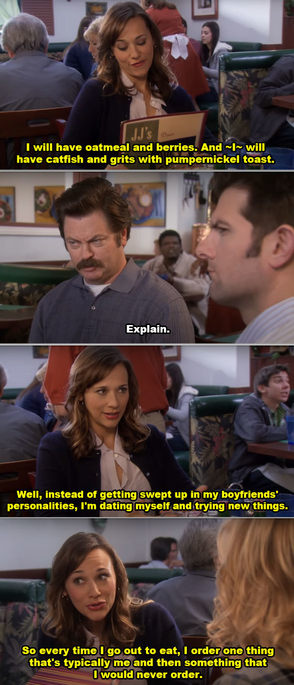 Ann ordering food at a diner in &quot;Parks and Rec&quot;