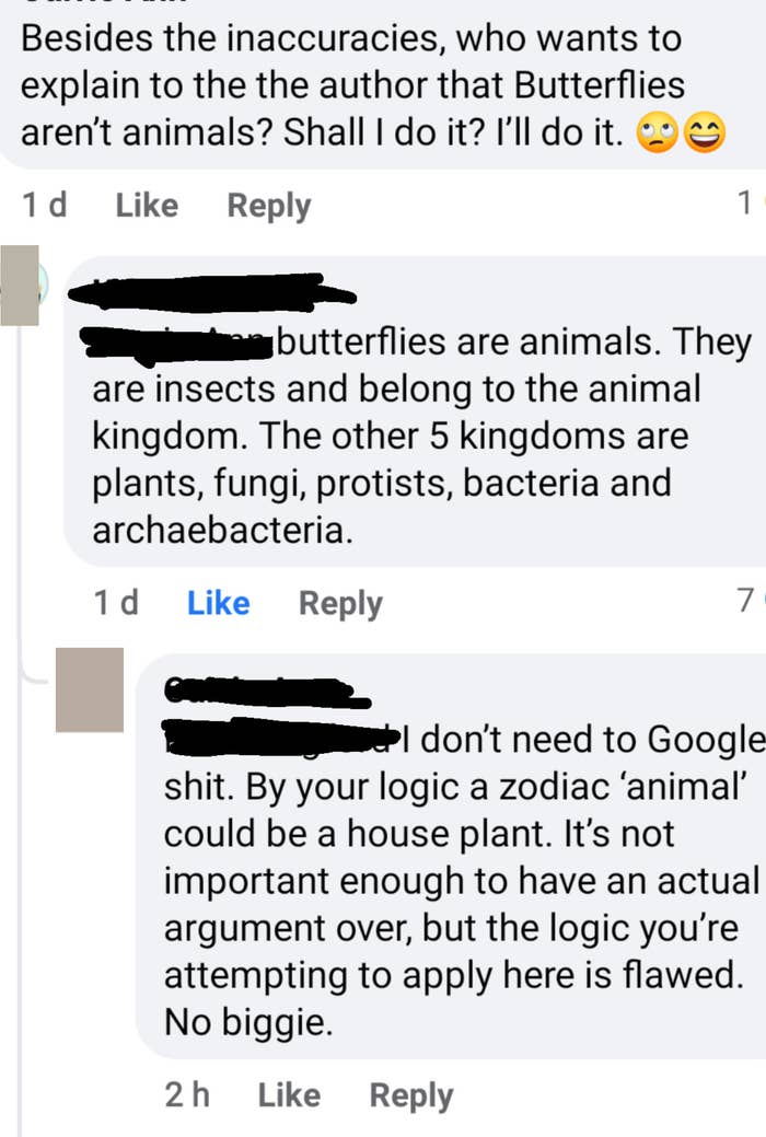 A post written by someone who doesn&#x27;t think butterflies are animals