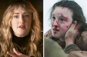 Ashley Johnson and Bella Ramsey as Ellie in The Last of Us