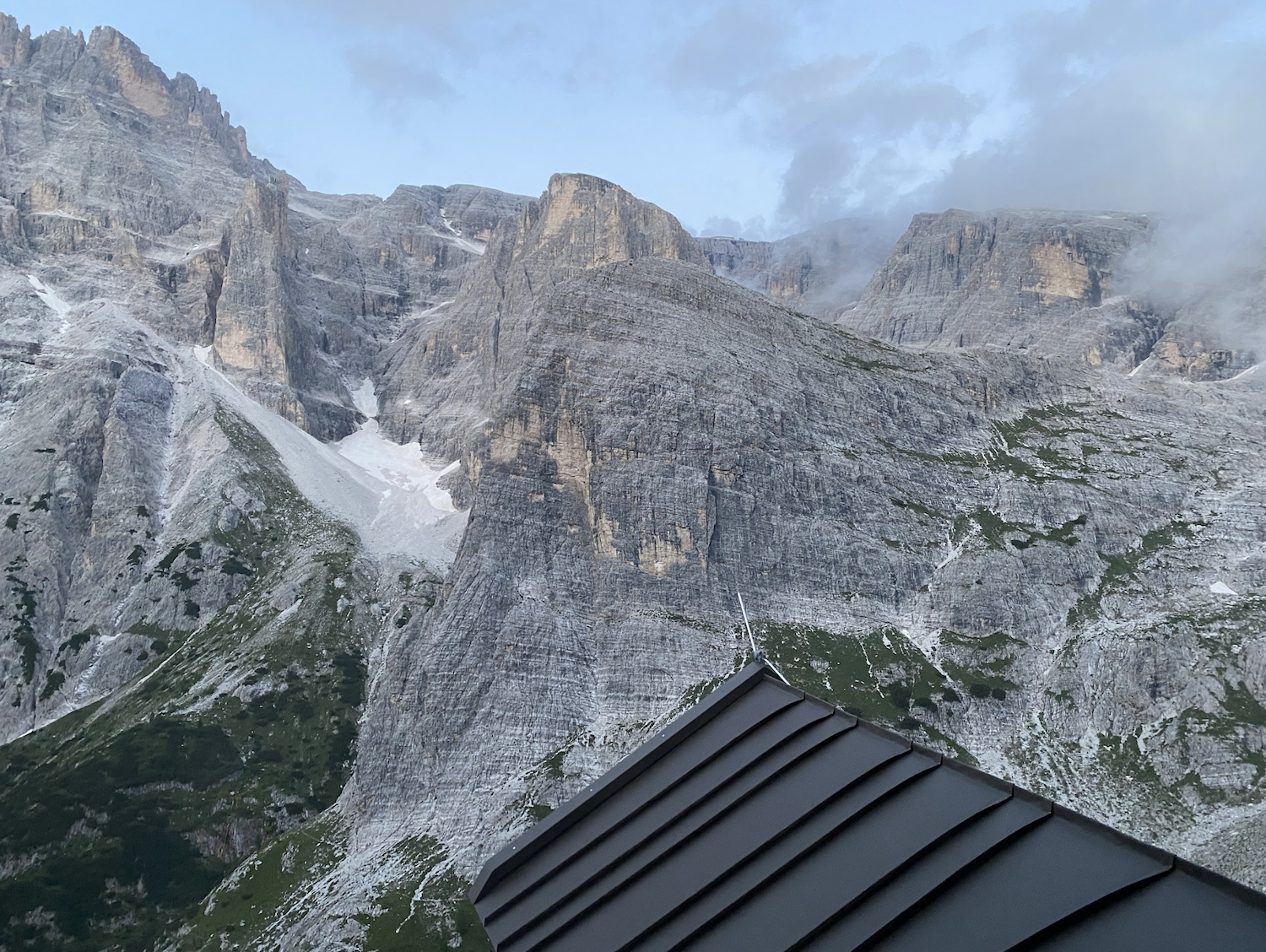 White rock mountains in the Dolomites