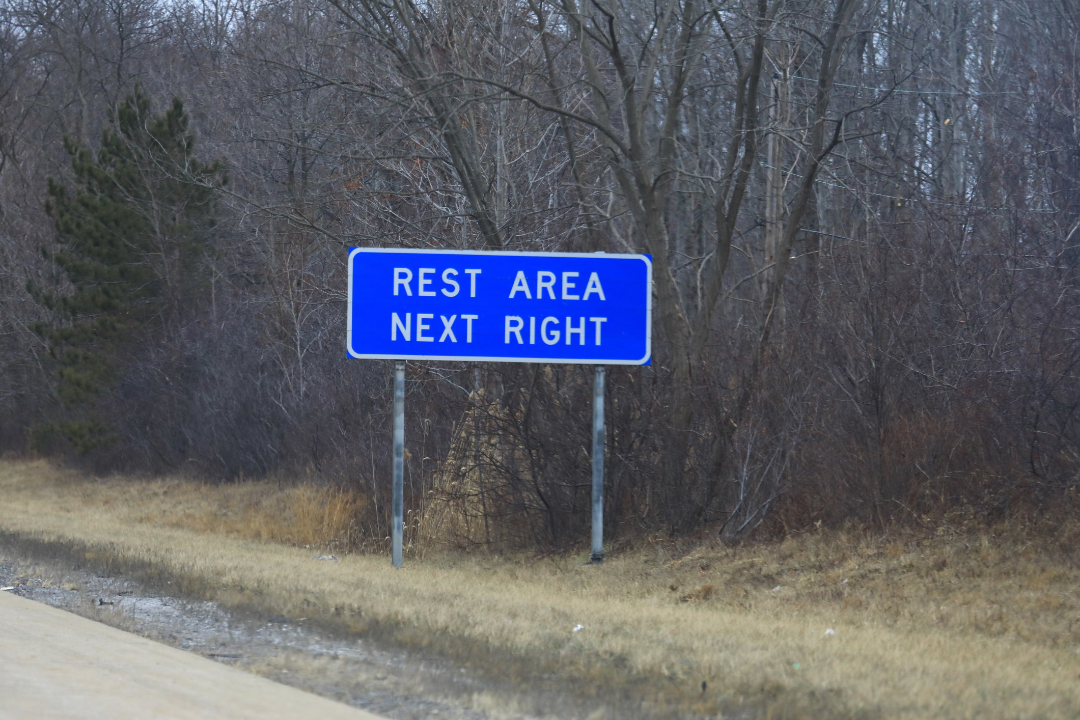 A sign for a rest area