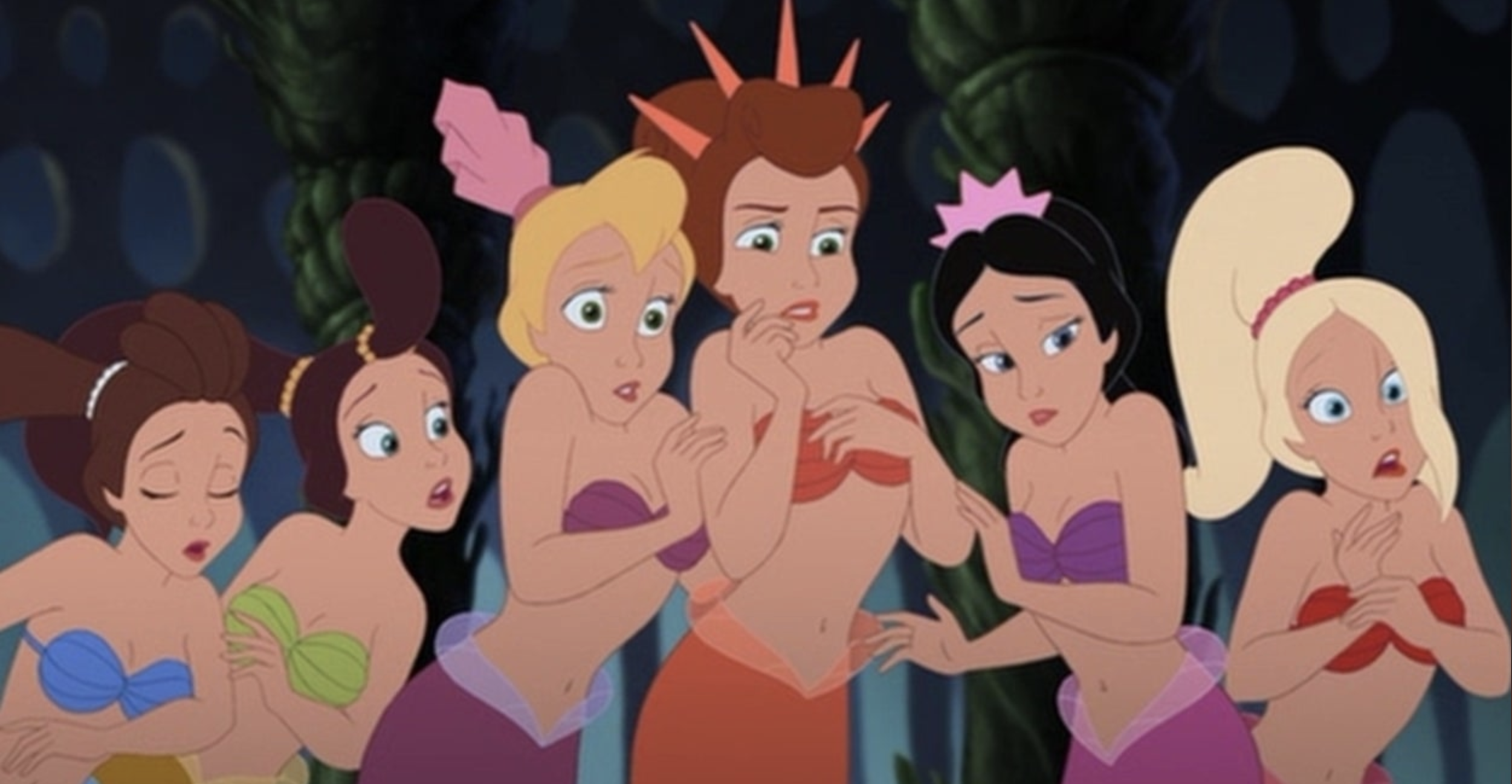 animated image of all of ariel&#x27;s sisters