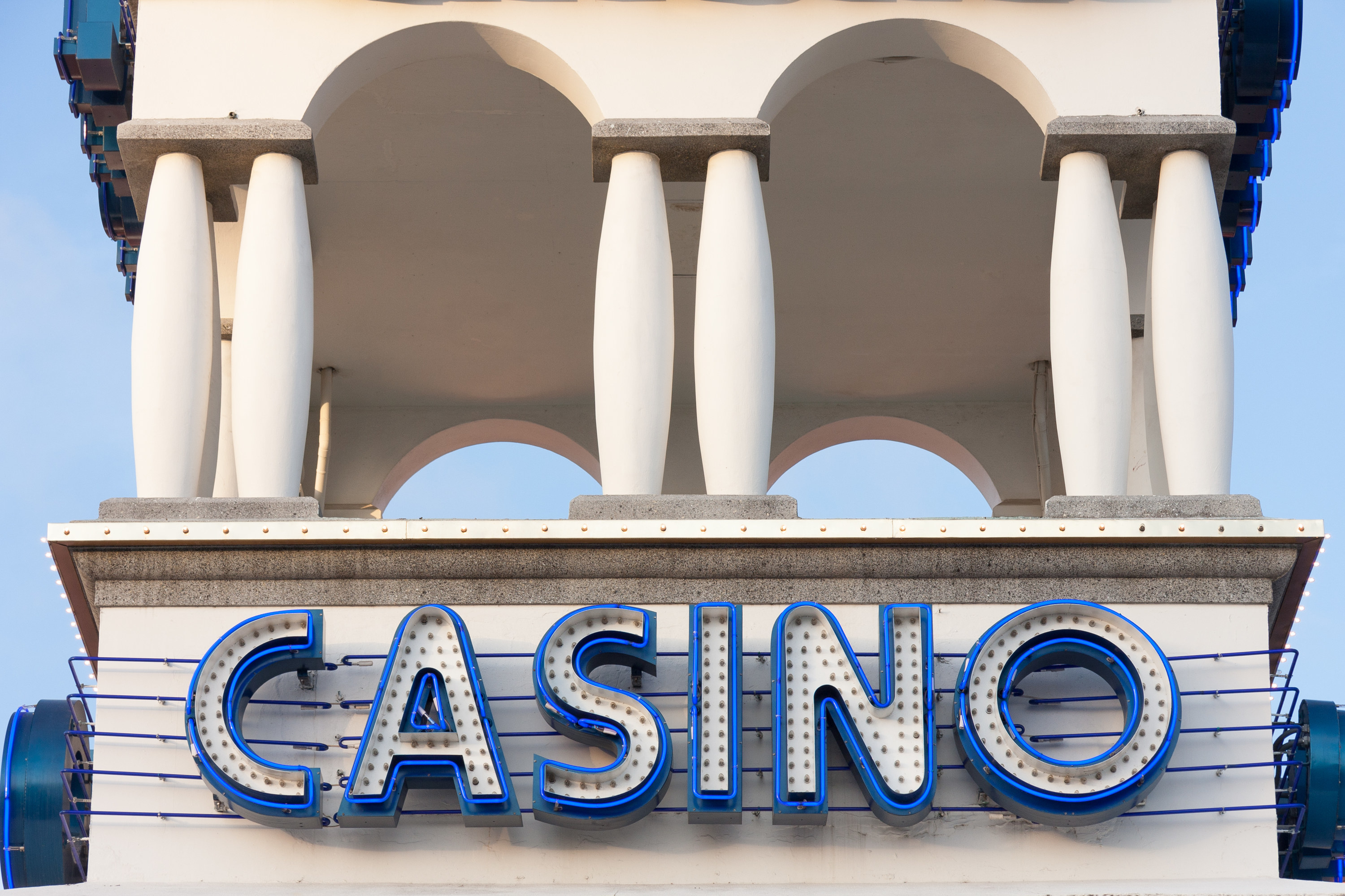 Casino sign with columns