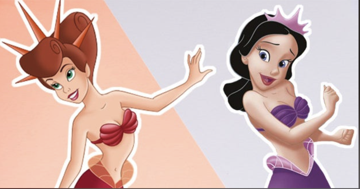 two of ariel&#x27;s animated mermaid sisters
