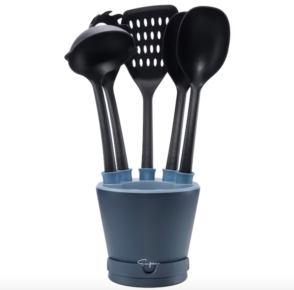 five spoons in a spoon rest